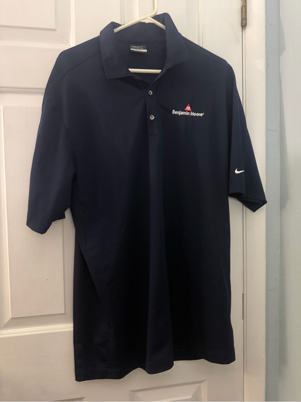 Nike Golf Dri-FIT Benjamin Moore Polo Shirt Men’s XL Navy Embroidered